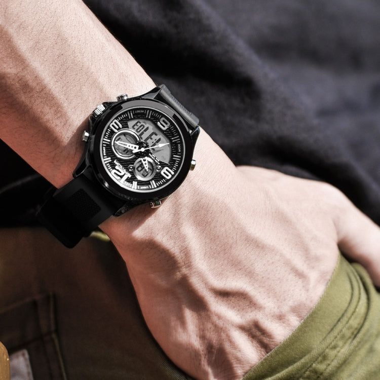 SANDA 793 large Dial Tide Watch Student Fashion Trend Multi Function Double Glow Waterproof Electronic Watch