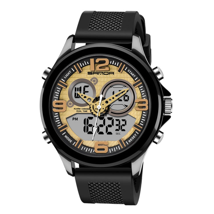 SANDA 793 large Dial Tide Watch Student Fashion Trend Multi Function Double Glow Waterproof Electronic Watch