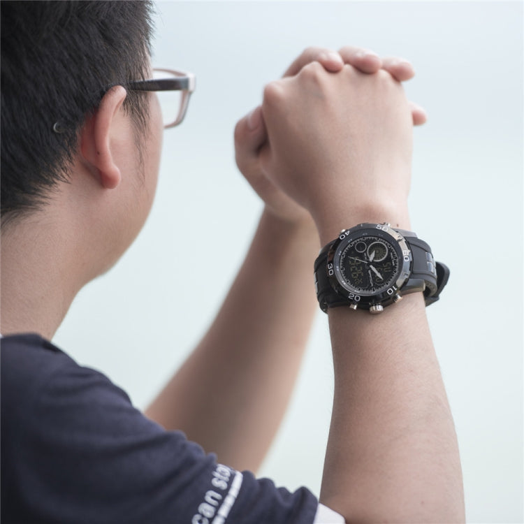SANDA New Waterproof Luminous Plastic Multi Functional Watch Men Outdoor Sports LED Electronic Watch