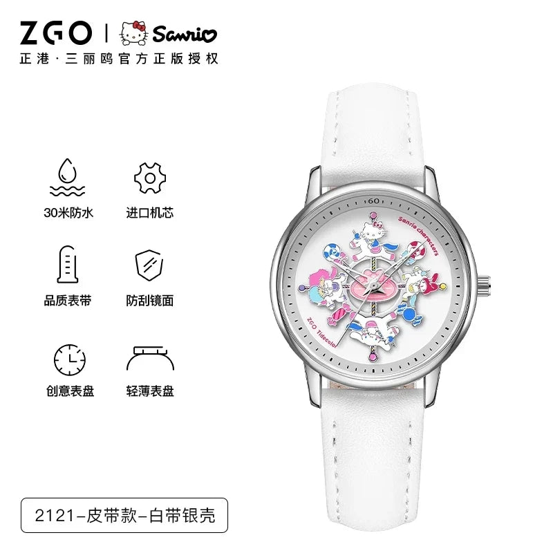 ZGO X Sanrio Watch Clock Fashion Quartz Watch Rotate The Dial