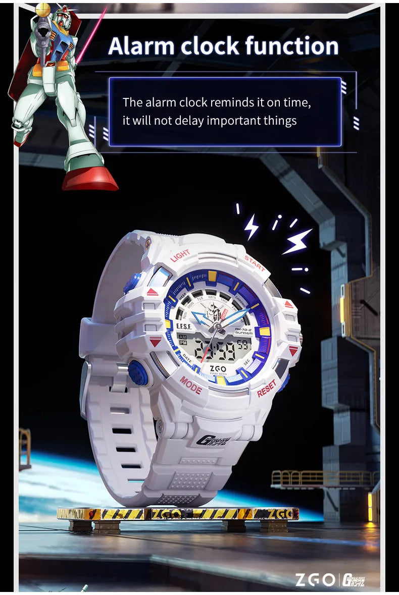 ZGO X Gundam Kids Watch Mechanical Waterproof Sports Electronic Digital Watches For Middle School Student Teenage Boys
