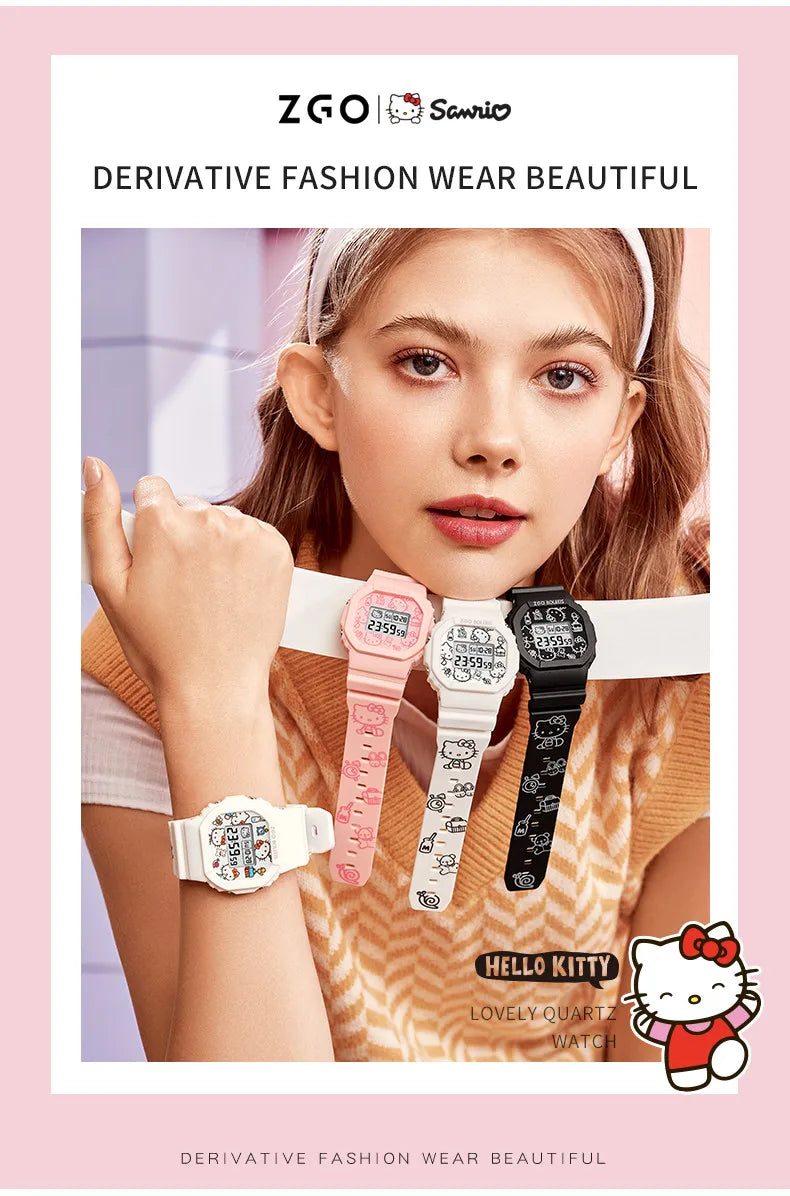 ZGO x Sanrio Hello Kitty Women's Watches Electronic Watch Sports Wristwatch Waterproof