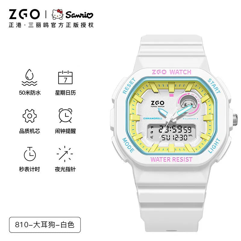 ZGO X Sanrio My Melody New Electronic Watch Dual Display Waterproof