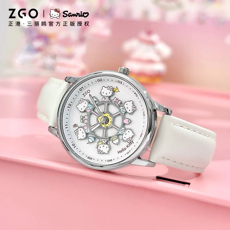 ZGO X Sanrio Watch Clock Fashion Quartz Watch Rotate The Dial