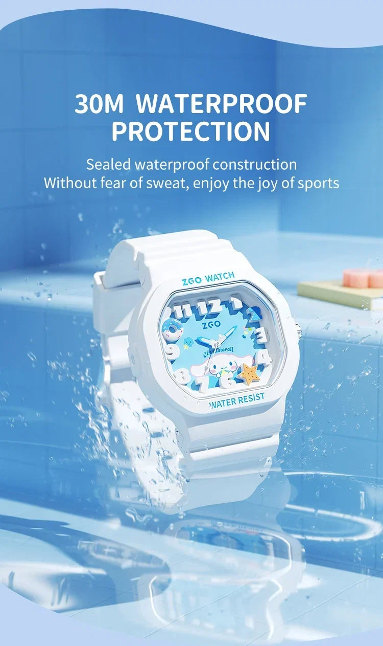 ZGO x Cinnamoroll watch for kids girl waterproof Sports Small square Watch gift 357