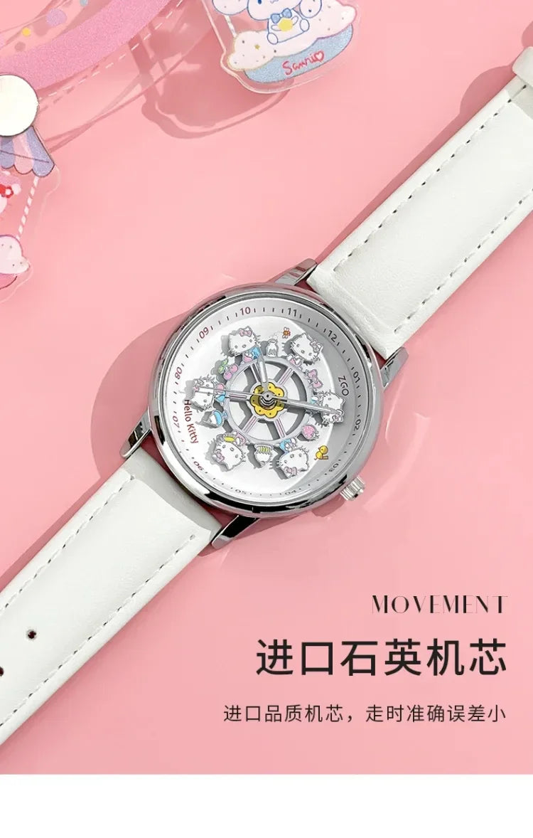 ZGO X Sanrio Watch Clock Fashion Quartz Watch Rotate The Dial