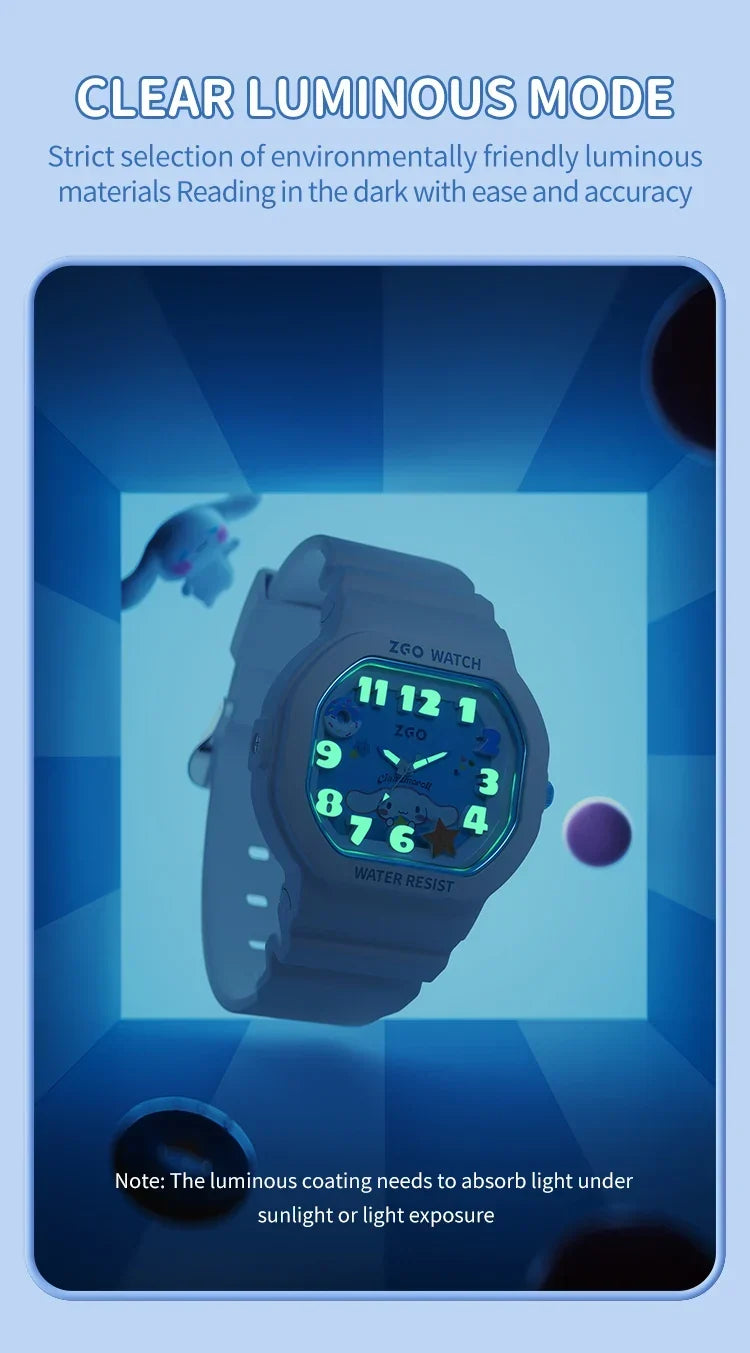 ZGO x Cinnamoroll watch for kids girl waterproof Sports Small square Watch gift 357