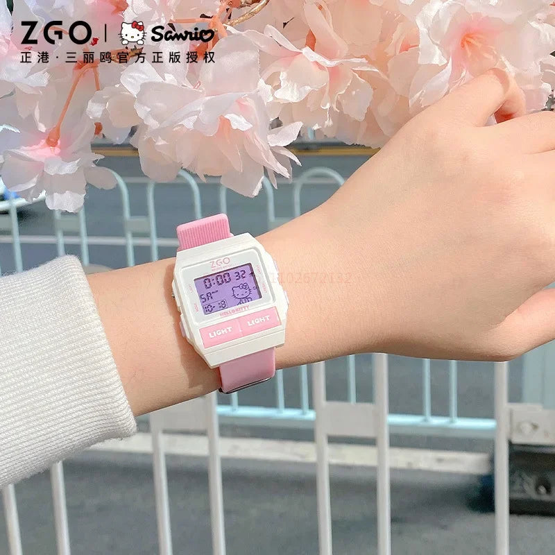 Original Sanrio Joint Zgo Kuromi Cinnamoroll Anime Cute Watches Waterproof Luminous Kawaii Sports Quartz Watch Chrismas Gifts