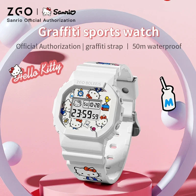 ZGO x Sanrio Hello Kitty Women's Watches Electronic Watch Sports Wristwatch Waterproof