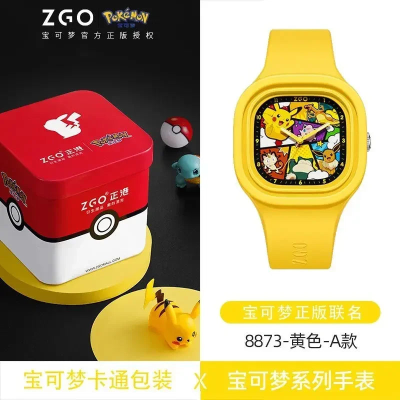 ZGO Co-branded Anime Series Watch Men's Sports Waterproof Student Trend Pikachu Quartz Electronic Watch Gifts