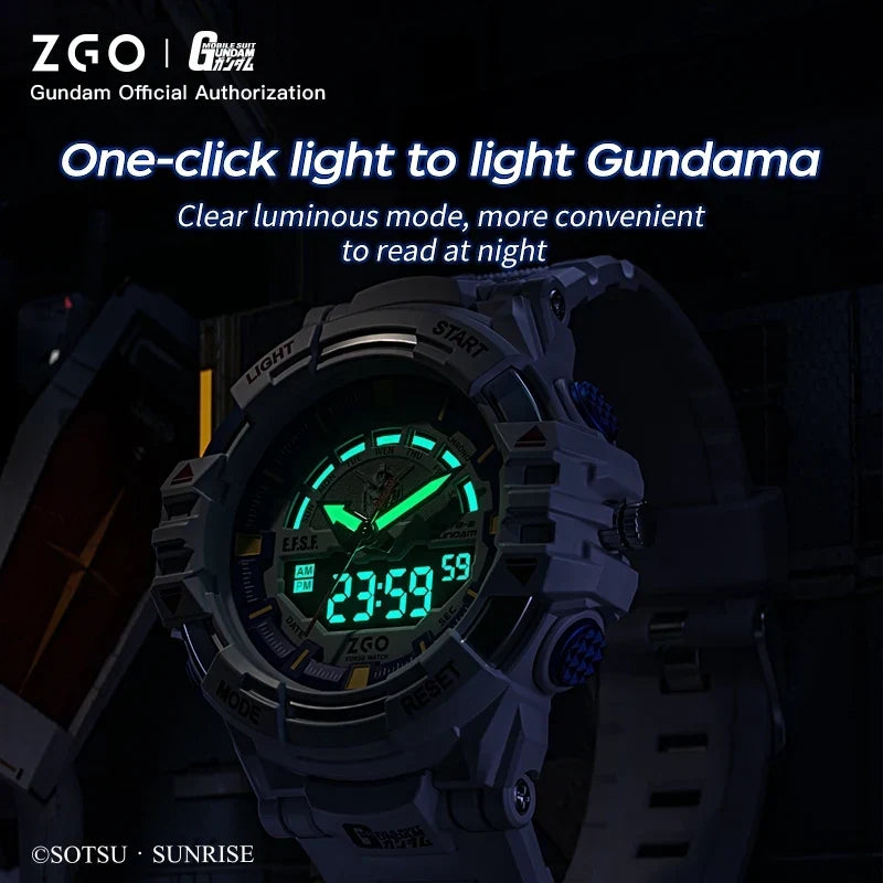 ZGO X Gundam Kids Watch Mechanical Waterproof Sports Electronic Digital Watches For Middle School Student Teenage Boys