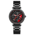 SANDA P1074 Cool Couple Steel Band Quartz Watch Wheel Series Dial Ladies Watch, For Ladies Black Red, For Ladies Black Green, For Ladies Rose Gold, For Ladies Silver Red