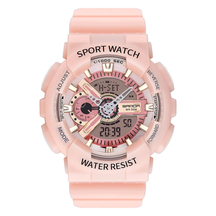 SANDA Outdoor Leisure Waterproof Multifunctional Luminous Electronic Watch
