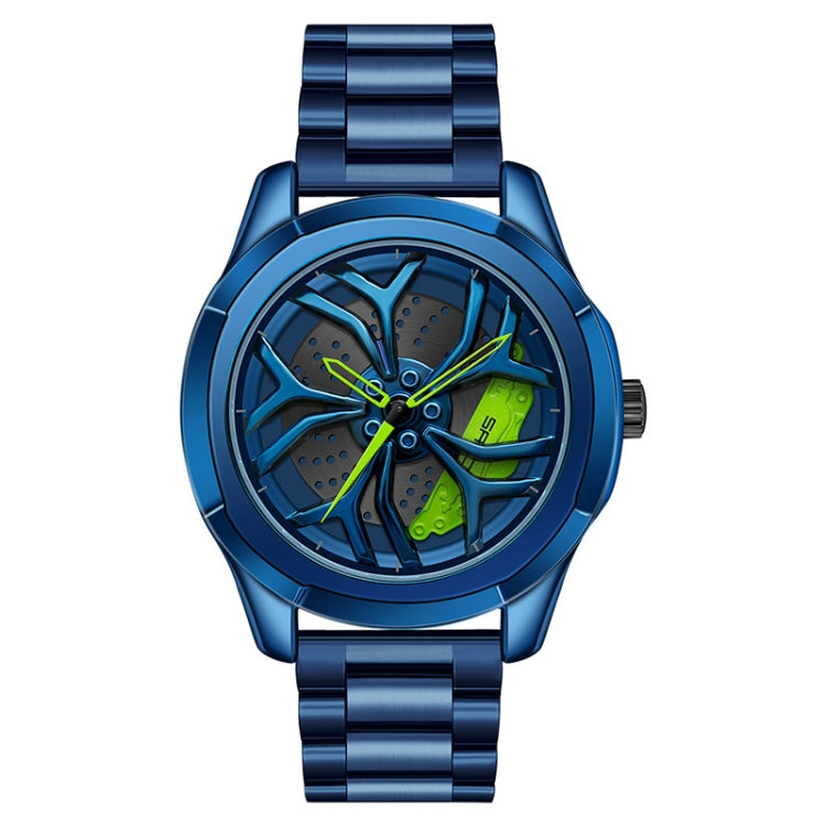 SANDA P1065 Wheel Series Casual Steel Band Quartz Watch For Men, For Men Blue Red, For Men Black Red, For Men Silver Red, For Men Blue Green, For Men Black Green, For Men Silver Green