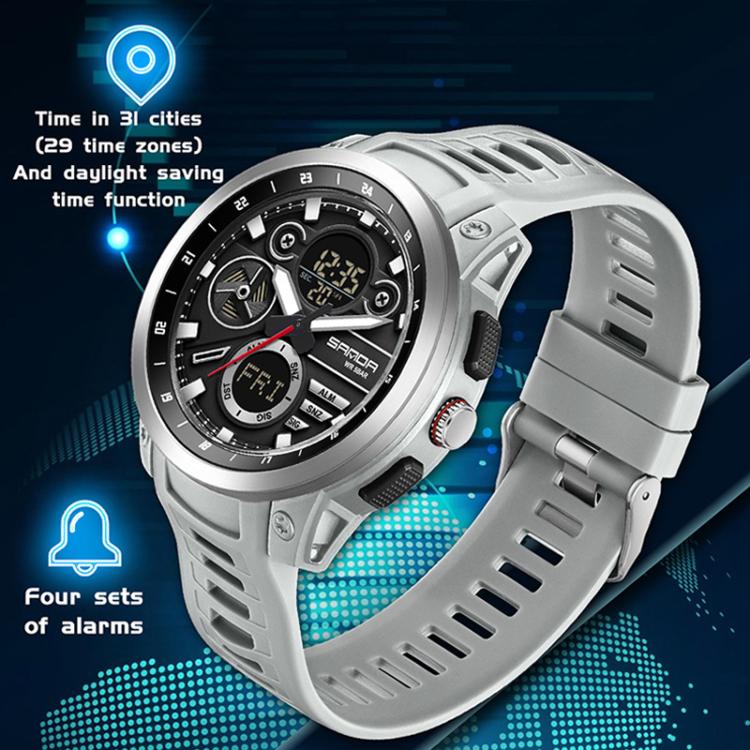 SANDA 3379 Sport Waterproof Alarm Clock Reminder Electronic Watch