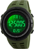 SKMEI Watch for Men,Military Sports Round Digital Watch with Waterproof Led Light Stopwatch Countdown Date Alarms Chronograph