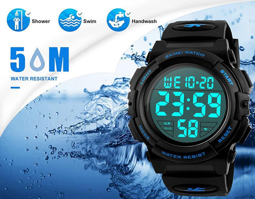 MJSCPHBJK Watches for Men, Digital Sports Watch for Mens Waterproof LED Screen Large Face Military Tactical Watch