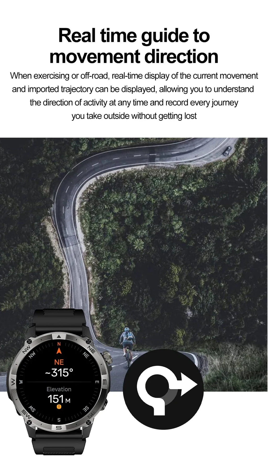 AMOLED Smart Watch - North Edge - GPS Smartwatch