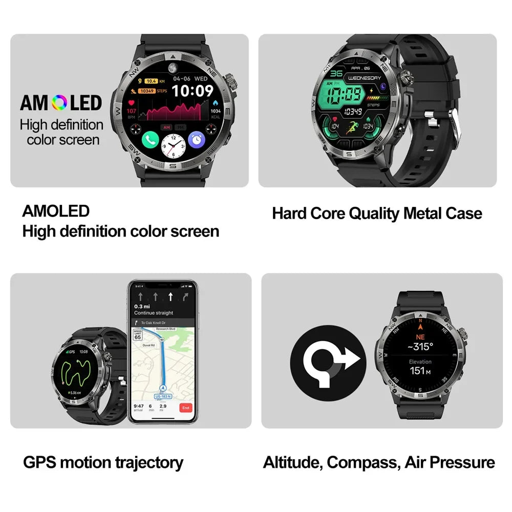AMOLED Smart Watch - North Edge - GPS Smartwatch