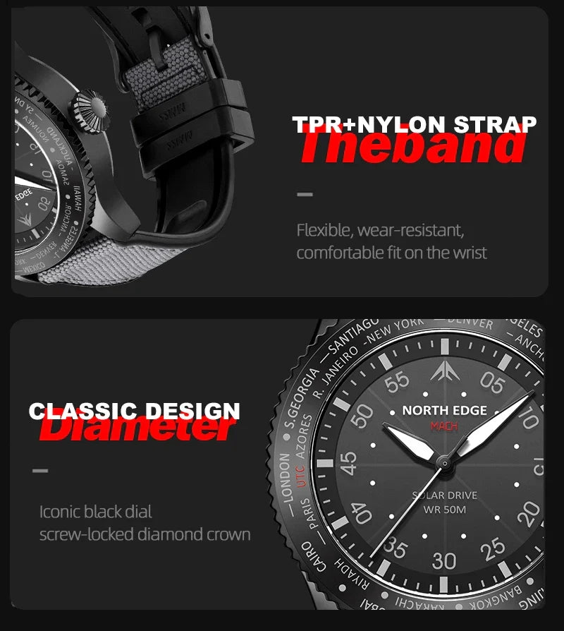 Mach Solar Powered Sports Watch – North Edge