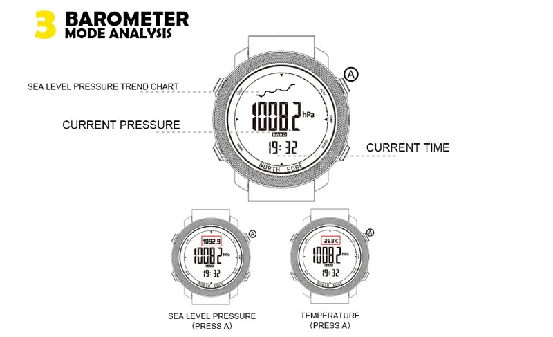 Outdoor Digital Watch - North Edge - Apache 3