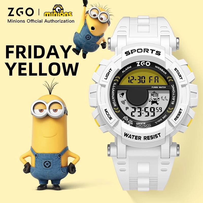 ZGO Co Branded Minions Sports Multi Functional Electronic Watch