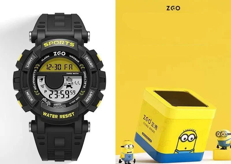 ZGO Co Branded Minions Sports Multi Functional Electronic Watch