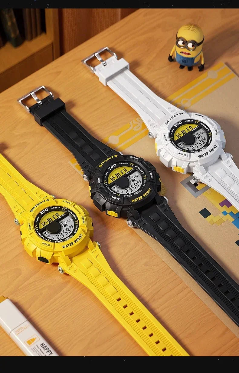ZGO Co Branded Minions Sports Multi Functional Electronic Watch