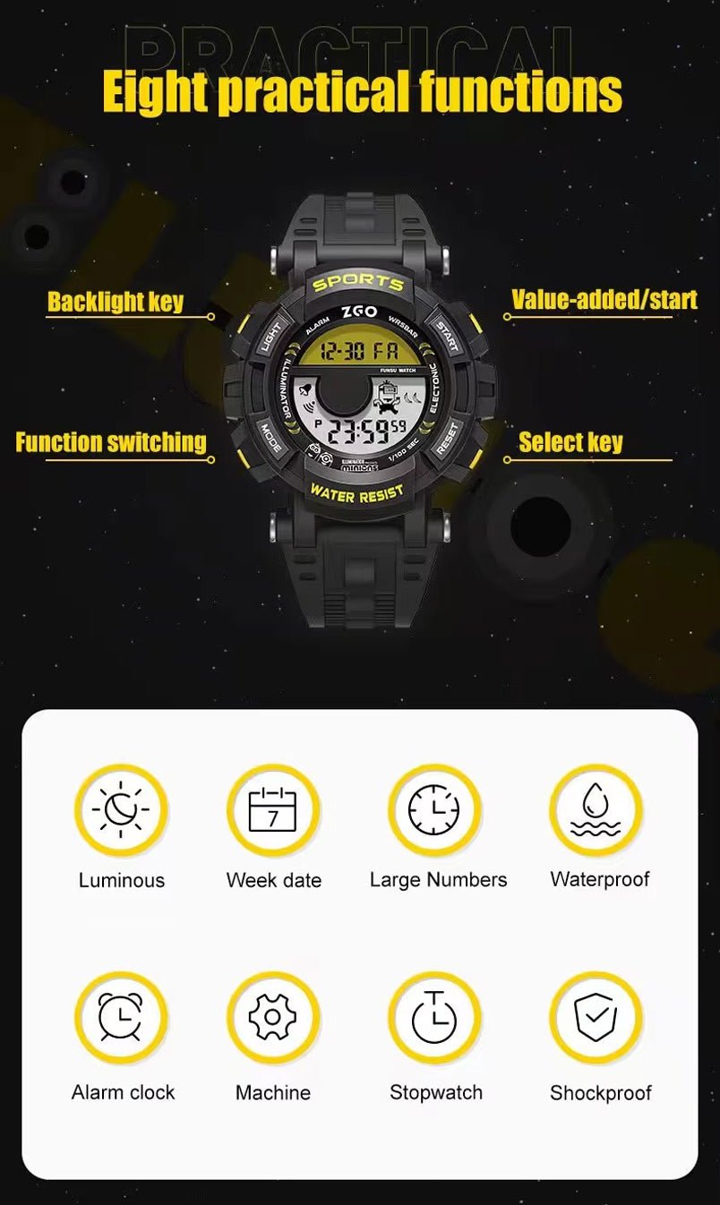 ZGO Co Branded Minions Sports Multi Functional Electronic Watch