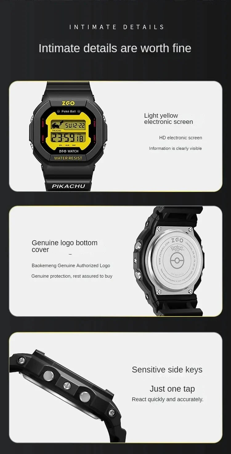 ZGO Pikachu Digital Watches